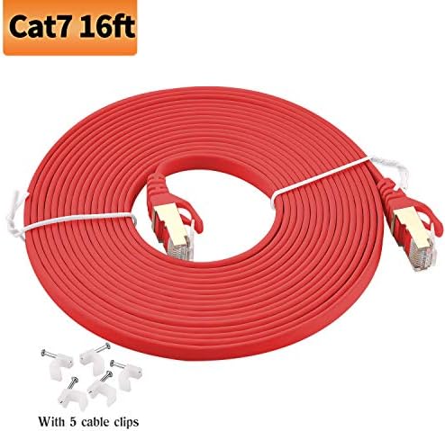 Viodo Compatible with Cat 7 Ethernet Cable,Flat Internet Network LAN Patch Cords, Cat7 10GB Fastest Shielded (STP) Computer Internet Cable with Clips & Snagless Rj45 Cat7 Network Wire for Router, Modem, Xbox, PS - More Feet & Colors Choose