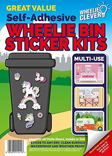 Designer Wheelie Bin Vinyl Self Adhesive Stickers For Dustbin Caravan Fridge Household Items [Genome Design ]