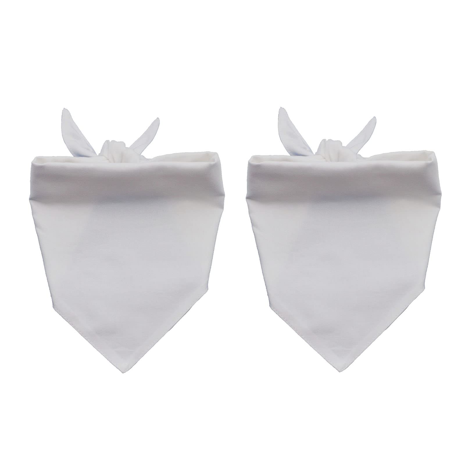 EechicSpace White Dog Bandana Reversible Cotton Scarf for Small Medium Large Pets 2 Pack — image 1