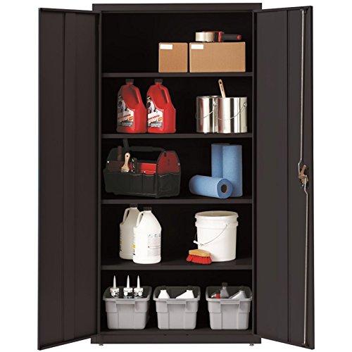 Scranton & Co 5 Shelves Steel Storage Cabinet in Black - Thumbnail 3