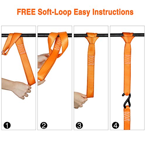 image for Trekassy Ratchet Straps Heavy Duty Motorcycle Tie Downs 4 Pack 1.5