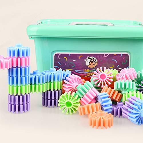 HAPPYMATY Building Blocks Snow Flakes Brain Flakes Interlocking Plastic Disc Set Education Building Discs STEM Educational Toys