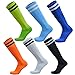 VWU 6 Pack Unisex Knee High Double Stripes Athletic Soccer Football Tube Socks for Adults&Children