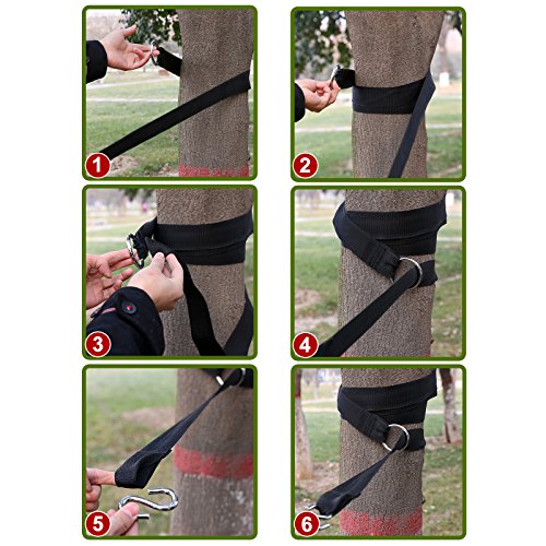 Songmics Befestigungs Set Aufhängeset für Hängematte max. 200 kg, Maße pro Band: 320 x 5 cm (LxB) GDC01P – Bild 6