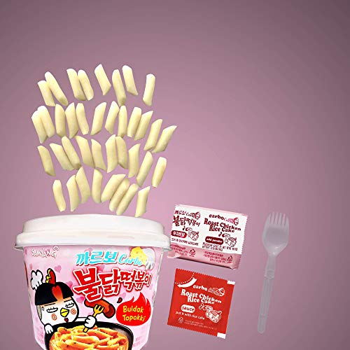 Samyang Carbo Buldak Tteokbokki Korean Rice Cake Instant 8oz 230g (Carbo & Roast Chicken Sauce) Snack - Thumbnail 3