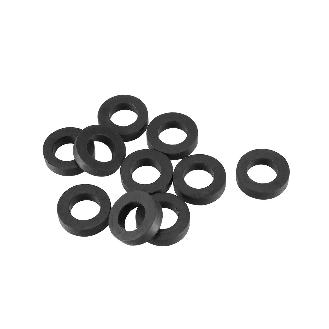 sourcingmap Rubber Flat Washers 12mm OD 7mm ID 3mm Thickness for Faucet Pipe Water Hose, Pack of 10