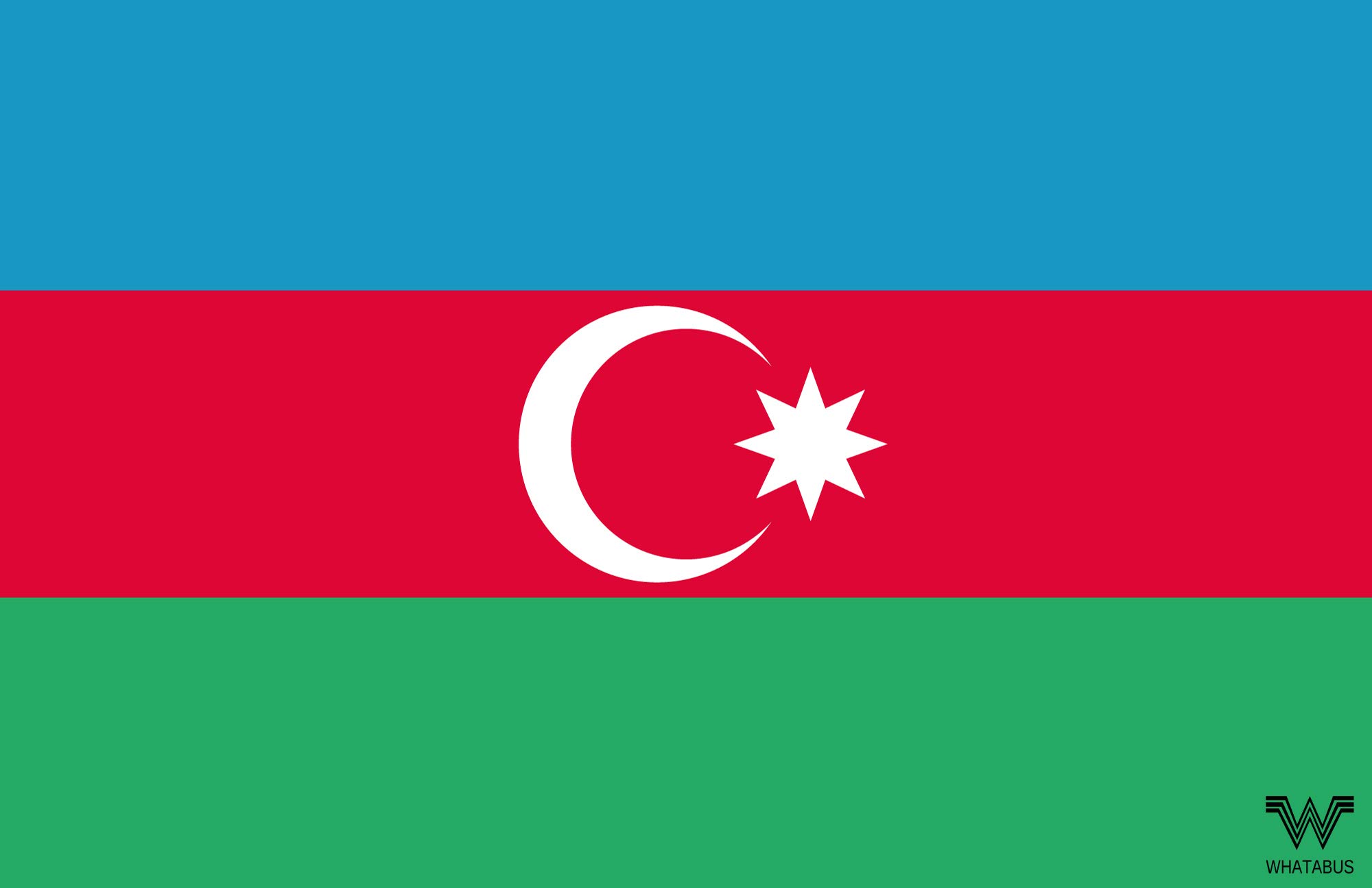 WHATABUS Azerbaijan Flag Sticker – Country Flag as Sticker 8.5 x 5.5 cm