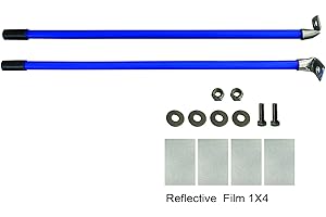 SEASAIL 20'' Snow Plow Blade Marker Guide 304 Stainless Steel High Visibility Blue with 90 Degree Joint Base Compatible with most Snow Plow Not Easy to Break Not Rust Effectively Mark the Edge of the Plow