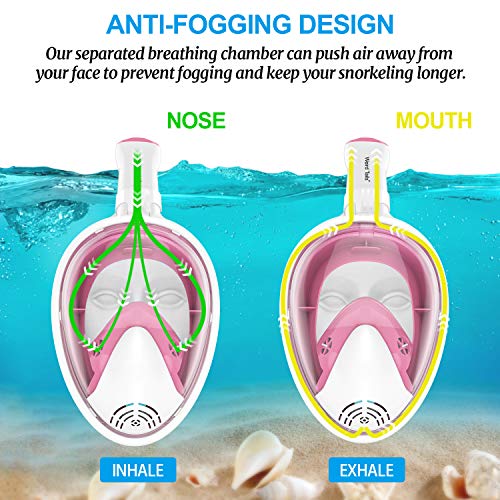 weird tails 2019 Upgraded Full Face Snorkel Mask, Foldable Snorkeling Mask for Adults and Kids with Camera Mount 180° Large Panoramic View Easy Breath Dry Top Set Anti-Fog Anti-Leak