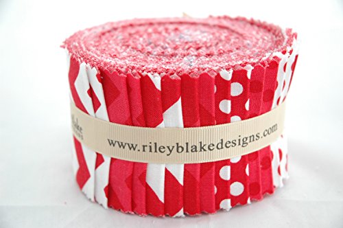 Riley Blake BASICS VARIETY RED Rolie Polie 24 2.5 inch Jelly Roll Strips Quilt Fabric RP-80-24