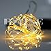 BZONE Battery Operated Warm White LED Rope Light Mini LED String Light Copper Wire Fairy Lights with Timer Function and Remote Controller, 5m 50 LEDs
