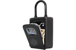 HOX Key Lock Box, Resettable Combination Lockbox, Wall Mount & Portable Waterproof Security Safe Lockbox, for Outdoor Home Office Door Handle, Gray (1 Pack)