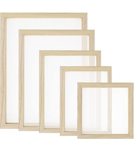 Cadres Fabrication Papier Artisanal - Lot De 4 | 18x15cm Bois Naturel | DIY Papier Fait Main Fleurs Séchées