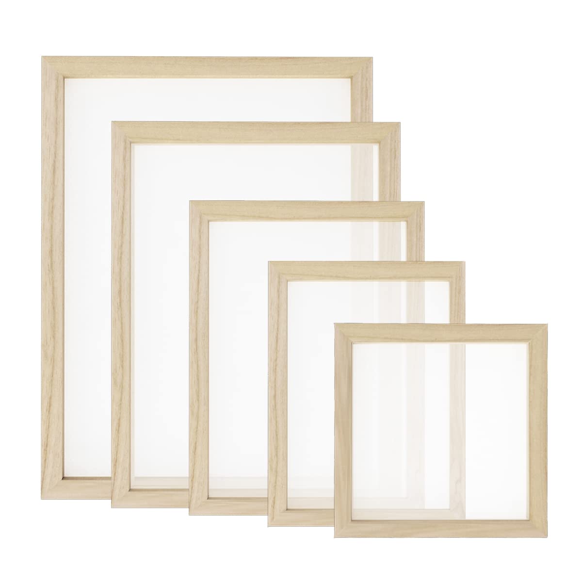 Worown 5 Size Wooden Paper Making Screen Paper Making Mold Wooden Paper Making Frame for DIY Paper Crafts