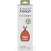 Joseph Joseph IW4 Eco Recycled plastic Kitchen Waste Trash Bags, Bin Liners With Tie Tape Drawstring Handles, Extra Strong –