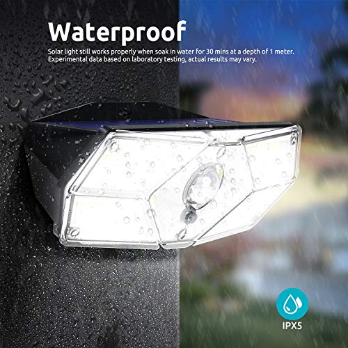 2PCS 104 LED Luce Solare Led Esterno, Lampade Solari a led da Esterno con Sensore di Movimento, 120ºIlluminazione Lampada Solare 3 Modalità Impermeabile Luci Solari per Esterno