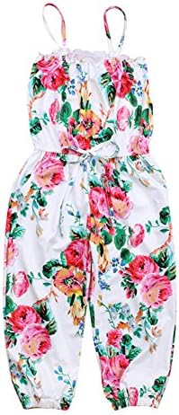 KIDSA 1-7T Baby Toddler Little Girls One-Pieces Floral Corset Romper Jumpsuit Harem Pants