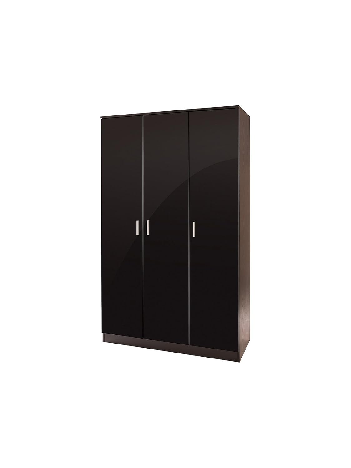 High Gloss 3 Door Wardrobes Ottawa Caspian Supreme Range Black
