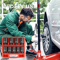 WETT 9Pcs 1/2" Drive Deep 6-Point Impact Socket