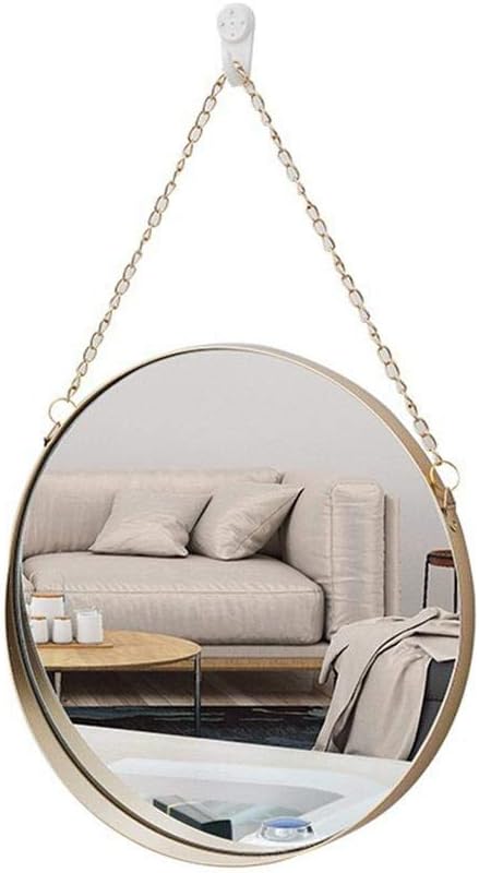 Round Mirror with Chain, Decorative Mirror with Chain, Wall Mirror with ...