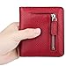 GDTK RFID Blocking Wallet Women's Small Compact Bifold Leather Purse Front Pocket Mini Wallet (Wine Red)