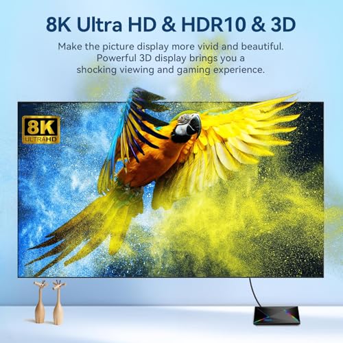 EASYTONE Android TV Box 14.0 2025, 4GB RAM 32GB ROM Android 14 TV Box 4K 8K WIFI6 1000M Ethernet Smart TV Boxes HDR10 R69 Plus H728 Octa-core TV Boxes Support 3D 2.4G 5.8G Dual WiFi BT5.0 USB 3.0