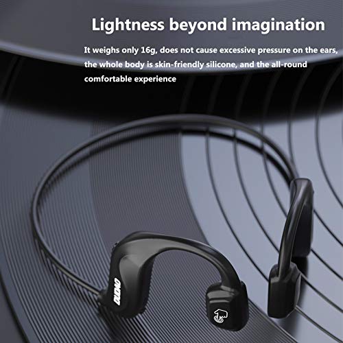 More Ring Bird Bone Conduction Headphones Titanium Open-Ear Wireless Bluetooth Earphones Black