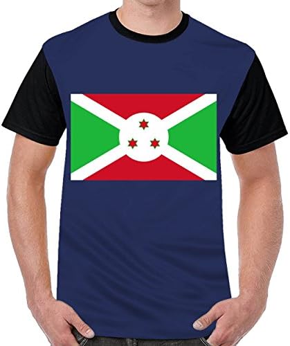 Firewing Flag Of Burundi Mens Funny T-Shirts Casual Tops Navy