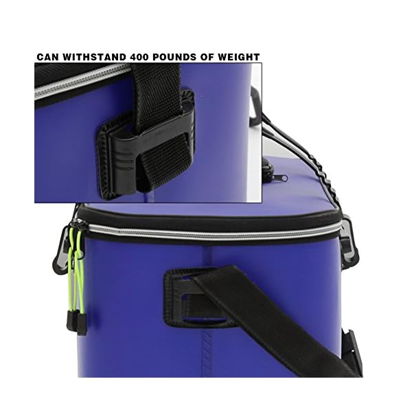 BOSSXIN-EVA-Waterproof-Fishing-Water-Bucket-Portable-and-Easy-Cleaning-Fishing-Bait-Storage-Box-with-Breathable-Mesh-Top-Pocket-Perfect-for-Fishing-Camping-HikingTraveling-Car-Washing