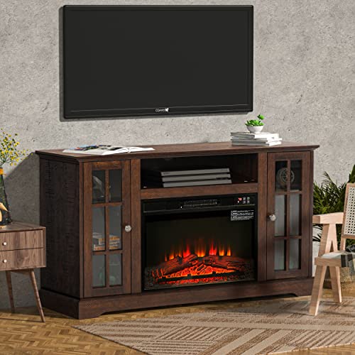 LGHM Fireplace TV Stand, Entertainment Center for 55 inch TV, 48