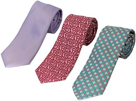 728-724-750- 3 Pack Men’s Micro Silk Neck Ties - by HBNY