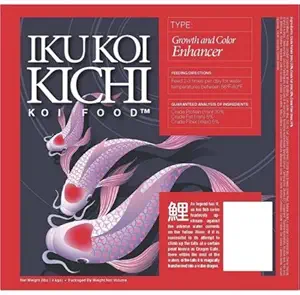Iku Koi Kichi Premium Color Enhancer Koi Fish Food - 40 lbs. with BONUS Promotional Magnet Calendar