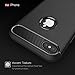 iPhone 5 / 5s / Se Shockproof Silicone Light Brushed Grip Case Protective Case Cover for Apple + Screen Protector iPhone (Black)