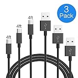 USB Type C Cable, Marvotek Charger Cable 3 Pack 4ft for Samsung Galaxy Note 8,S8,S8 Plus, LG G6 G5 V30 V20, Google Pixel, Nintendo Switch, Macbook Black