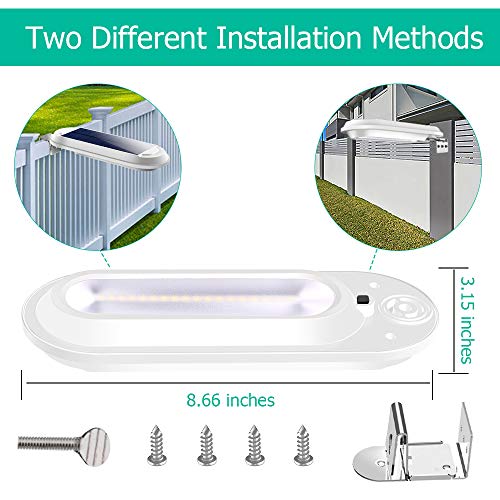 Solar Deck Lights Outdoor Waterproof 18 LED Solar Gutter Lights for Yard Walkways Stairs Patio Pathway Step Driveway (Cool White, 4 Pack) - Thumbnail 4