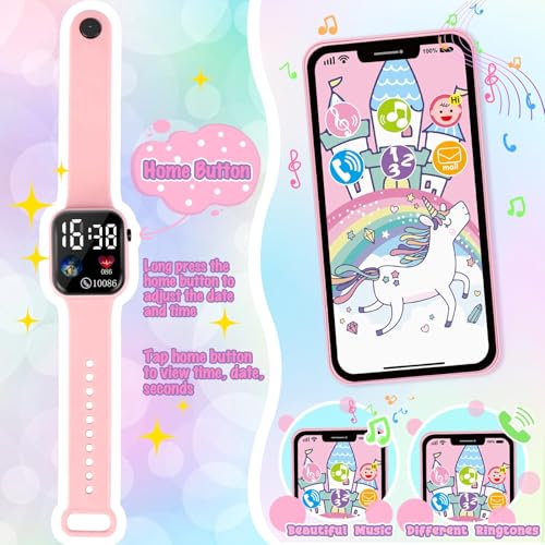 Uniiking® 32PCS Toddler Purse with Pretend Makeup for Kids, Play Purse for Little Girls, Princess Toys Includes Handbag, Phone, Wristwatch, Silk Scarf Kids Toy Purse Birthday Gift for Girls 3 4 5 6 +