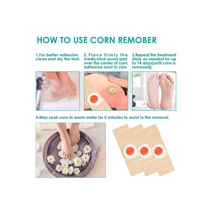 16 Pads Corn Wart Remover Pads, Plantar Wart Remover, Salicylic Acid Wart Removal Bandaids Toe