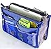 2 Pack Magik Travel Insert Handbag Purse Large Liner Organizer Tidy Bags Expandable 13 Pocket Handbag Insert Purse Organizer with Handles (Sapphire)
