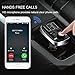 (New Version) Bluetooth FM Transmitter, GRDE Wireless Car Radio Adapter FM Radio Receiver Car Kit with Dual USB Car Charger, TF Card Slot and Large LED Display