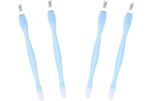 ONESWI 4 Pcs Cuticle Trimmer Pusher Remover, Rubber Tip Gentle on Nail Bed, Stainless Steel Cuticle Remover, Manicure Tool for Fingernails