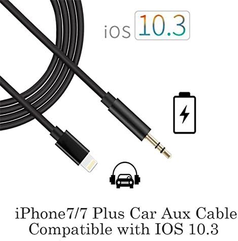 Aux Cable Audio Cord - 3.5mm Auxiliary Headphone Cable for Car / Home Stereos, iPod iPhone iPad, Echo Dot, Samsung, Smartphone, MP3 Player &amp; More - Black