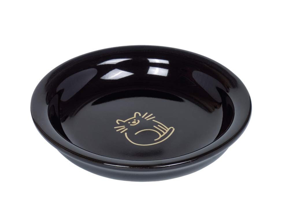 Nobby Golden Cat Ceramic Milk Bowl Diameter 14.0 x 2.0 cm 0.1 L Black