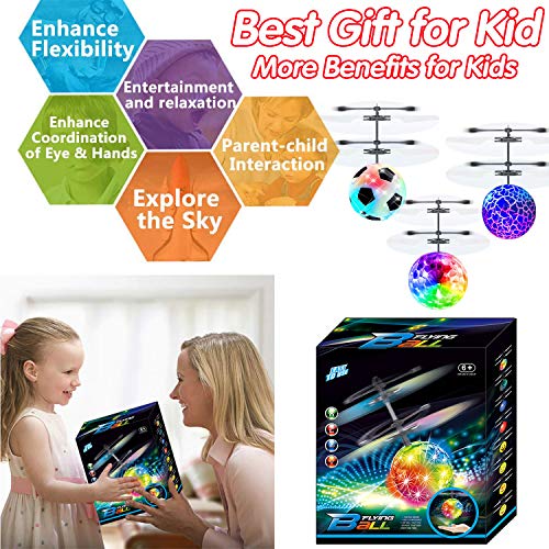 image for iGeeKid 3 Pack Kids Flying Ball RC Toys, Hand Operated Mini Drones wit