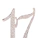 Ella Celebration 17 Cake Topper for 17th Birthday, Rhinestone Number Decoration Party Supplies (Rose Gold)