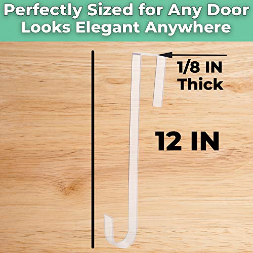 Non Scratch, 100 Clear 12In Xmas Wreath Hanger 3 Pk. Best Long Hooks