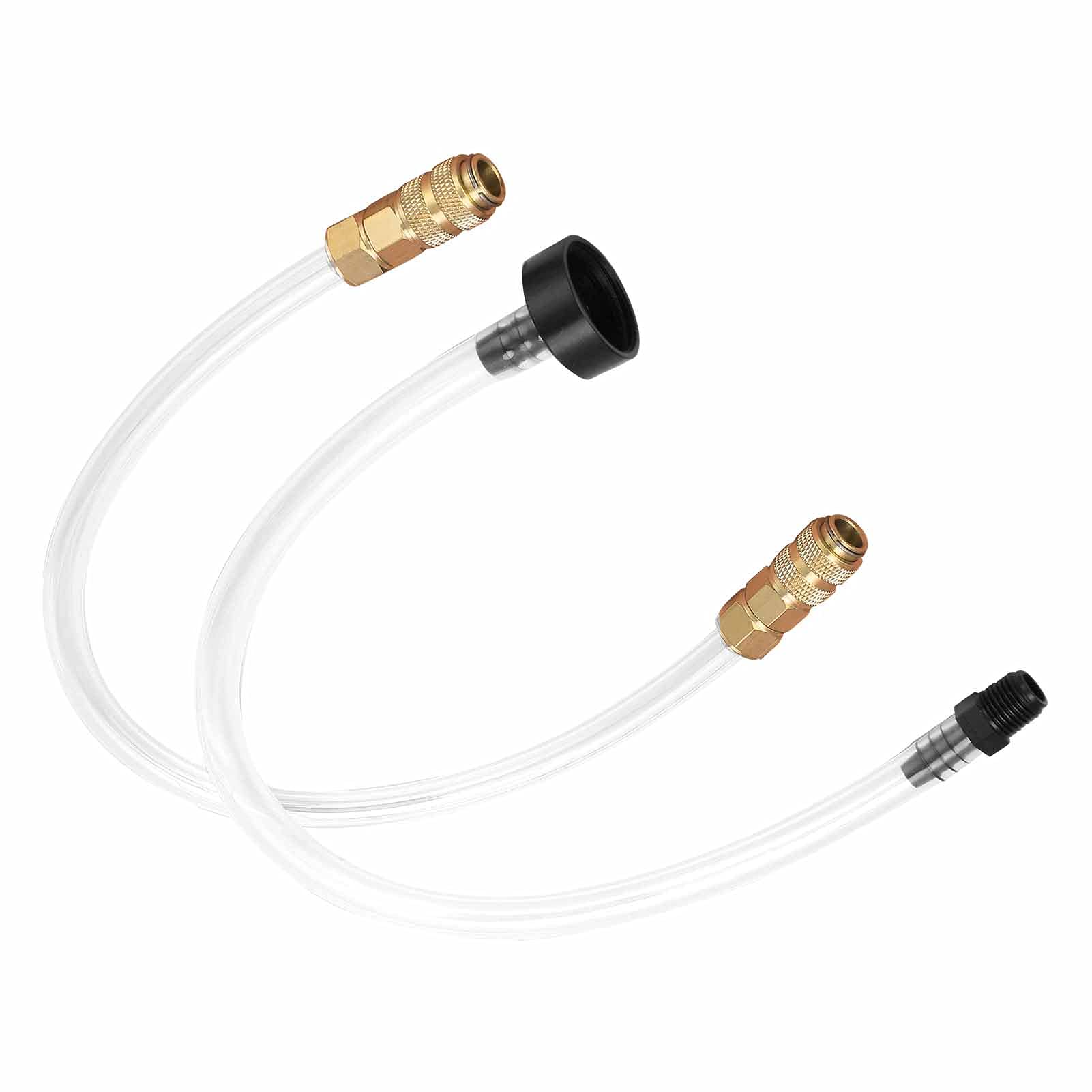 EVGATSAUTO Hydraulic Steering Tube, PVC Brass Boat Bleed Kit, Compatible, 2 Pack, Transparent Yellow Black