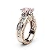 18K Rose Gold & Silver Two Colour Ring 10mm Round Cut Topaz CZ Ring Size 5-10