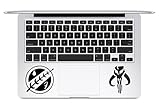 Boba Fett's Chest Amor Mandalorian Symbol And Boba Fett's Mandalorian Skull Symbol Star Wars Trackpad Apple Macbook Laptop Decal Vinyl Sticker Apple Mac Air Pro Sticker