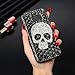 Skull Galaxy S8 Plus Case, Miniko(TM) Halloween Luxury Unique Crystal 3D Handmade Sparkle Glitter Diamond Rhinestone Metal Skull Skeleton Design Back Cover Case for Samsung Galaxy S8 Plus Girls