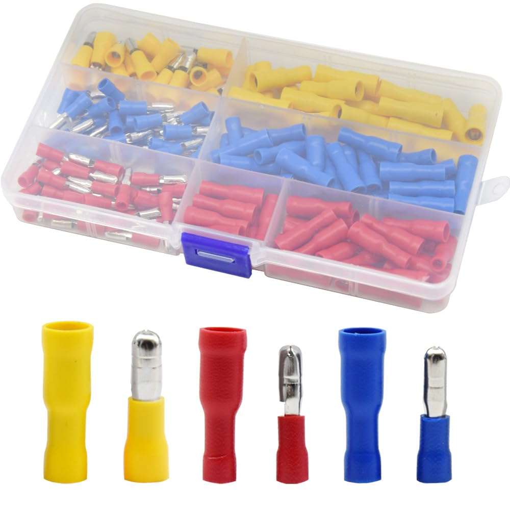 Yosawo 160-pieces Insulated Male/Female Bullet Wire Connector Quick Splice Electrical Crimp Terminal (ZDZ)